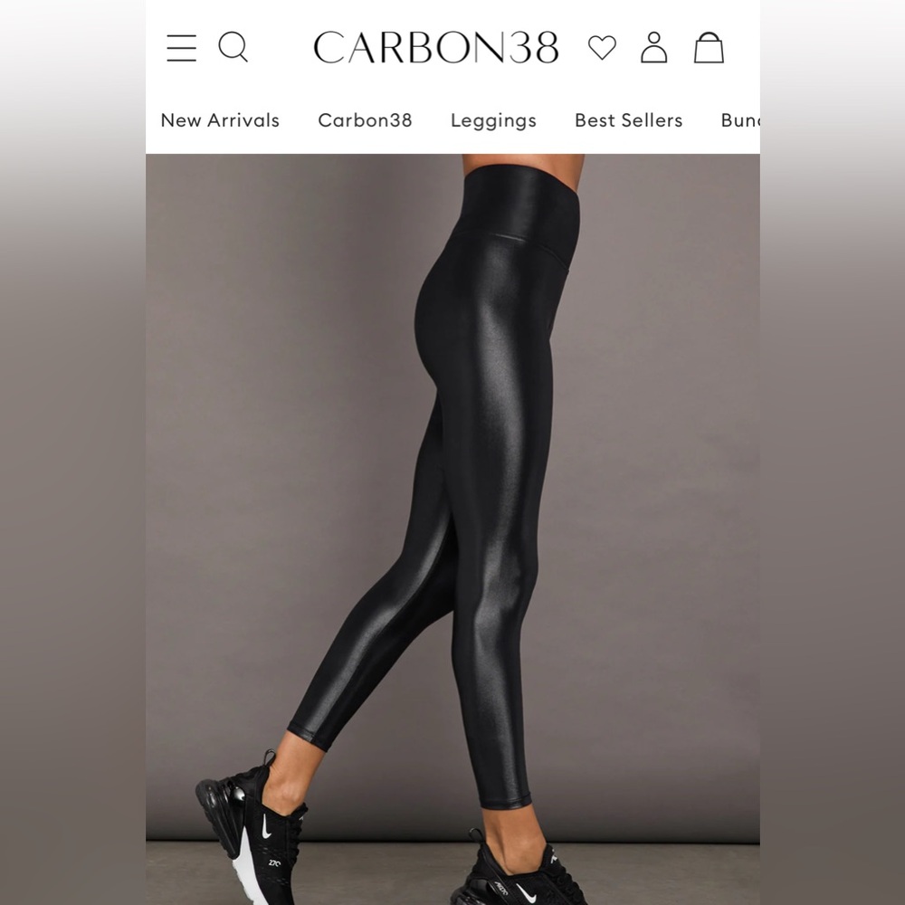 Carbon38 Shiny Black Leggings